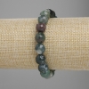 Solde ! Bracelet en agate mousse facetté, diamètre 10 mm ±, longueur 18 cm ±, élastique