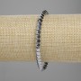 Bracelet en hématite multifacette 4×4 mm ± couleur argent, longueur 18 cm ± élastique