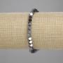 Bracelet en hématite, cubes à trou traversant 4×4 mm, longueur environ 18 cm, élastique