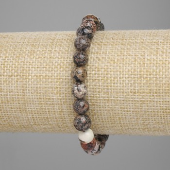 Bracelet en obsidienne à boules lisses, diamètre 8 mm, longueur 18 cm +/- élastique