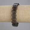 Bracelet en topaze fumée, maillons lisses, diamètre 14×10 mm, 5 mm ±, longueur 18 cm ±, élastique