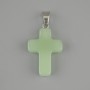 Pendentif croix en néphrite 25×18 mm ±, longueur 35 mm ±