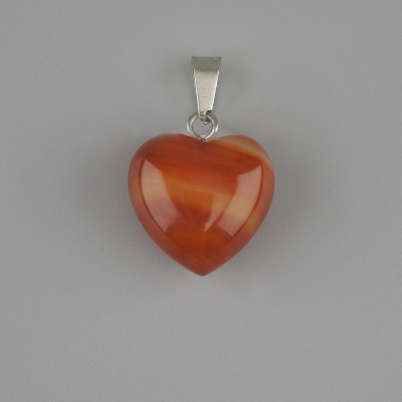 Pendentif Cœur Cornaline 15×15×22 mm+