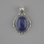 Pendentif Lazurite 34×21 mm ± métal argenté