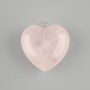 Pendentif Cœur Quartz rose 30×30 mm+