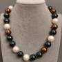 Collier de perles de Majorque, longueur 43 cm ± avec fermoir