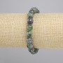 Bracelet zoïsite, perles facettées, diamètre 8 mm, longueur 18 cm, élastique