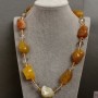 Collier d'agate et cristal tchèque, longueur 51 cm+