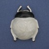Broche-pendentif Scarabée émaillé argenté métal 55×43 mm+