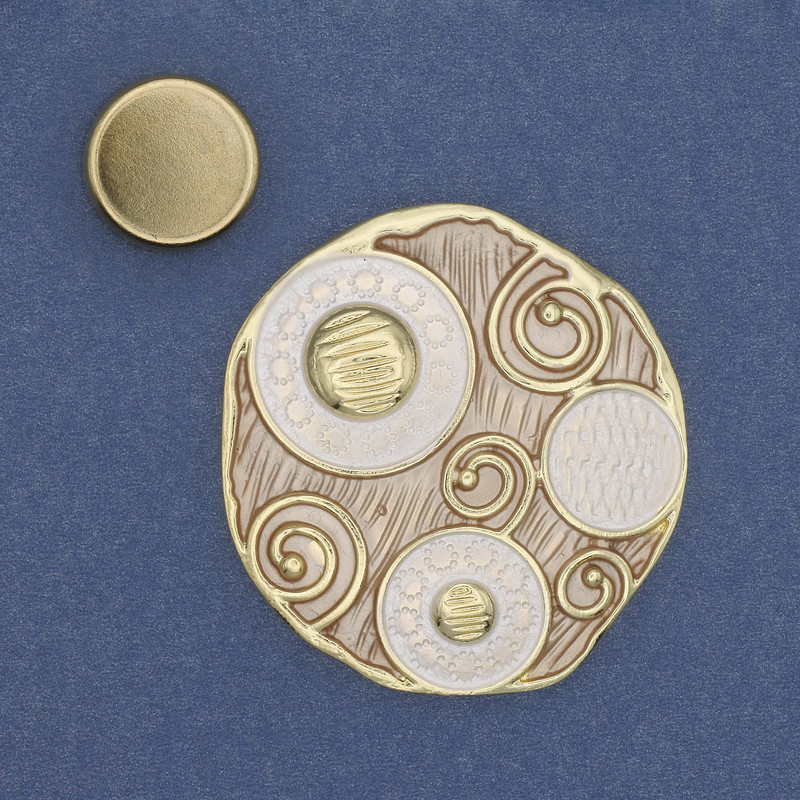 Broche magnétique Accent émail doré métal 45 mm+