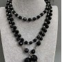 Collier-ceinture transformable en cristal tchèque, longueur 118 cm+