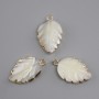 Pendentif nacre en forme de feuille, diamètre 20×13 mm+