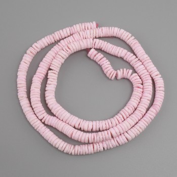 Perles brutes en coquille Scapharca, rondelle, diamètre 6×1,5–2 mm, longueur 64 cm ± sur fil