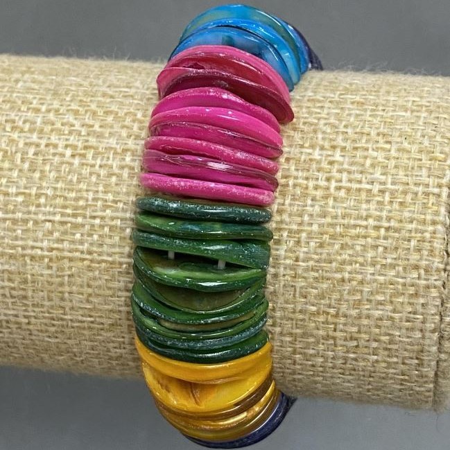 Bracelet en nacre, longueur 18 cm, élastique