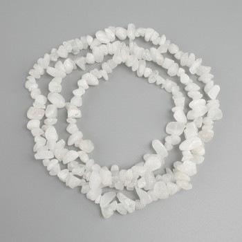 Perles de quartz blanc en grains, diamètre 5–13 × 4–7 mm, longueur 78 cm sur fil