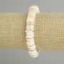 Bracelet en coquille Scapharca rondelle, diamètre 10×2 mm, longueur 18 cm ±, élastique