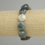 Bracelet en agate mousse facettée, diamètre 13-16×13-15 mm ±, longueur 18 cm ±, élastique