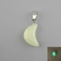 Pendentif «Lune» en onyx vert lumineux 11×18×5×28 mm+