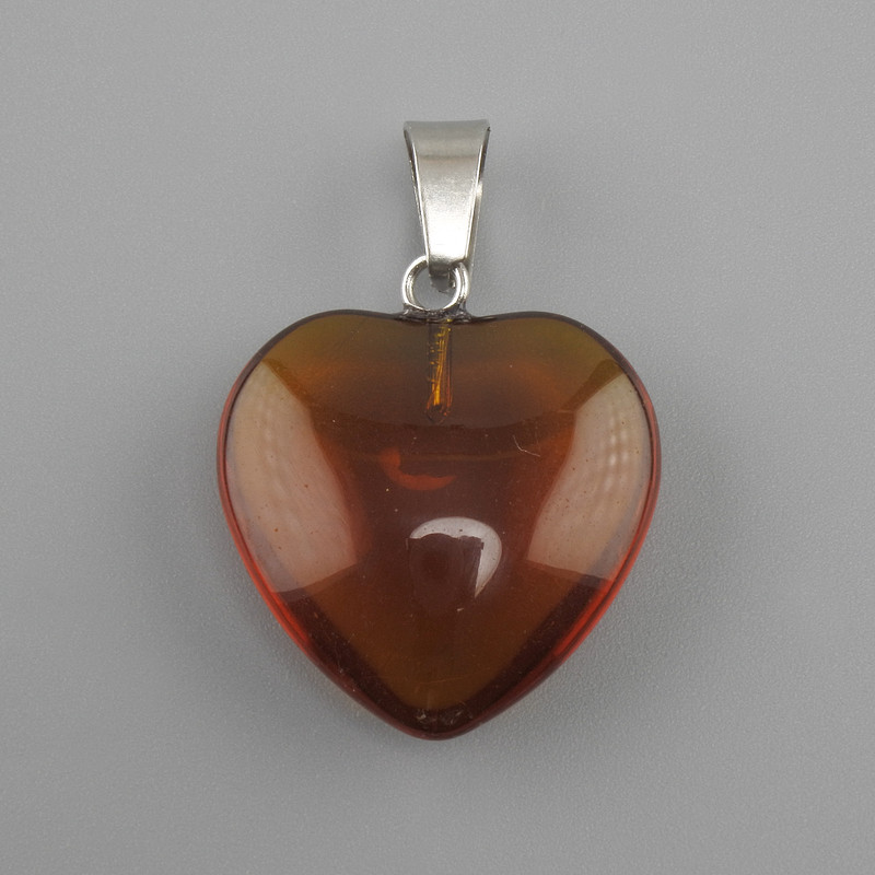 Pendentif Cœur en verre teinté 16 × 16 × 25 mm+