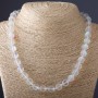 Collier de perles «Verre opalescent blanc» mat, diamètre 10 mm