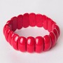 Bracelet à maillons rectangulaires 2x1 cm, corail pressé