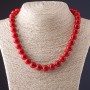 Collier en corail (pressé) boule lisse 12,5 mm ± 45 cm
