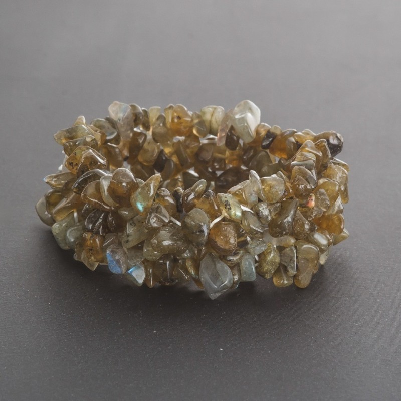 Bracelet en labradorite « éclats de pierre » sur élastique