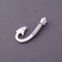 Crochet argenté 3×1, 3 cm, lot de 12 pièces