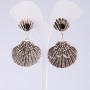 Boucles d'oreilles de soirée argentées «Coquillages», longueur 5,5 cm