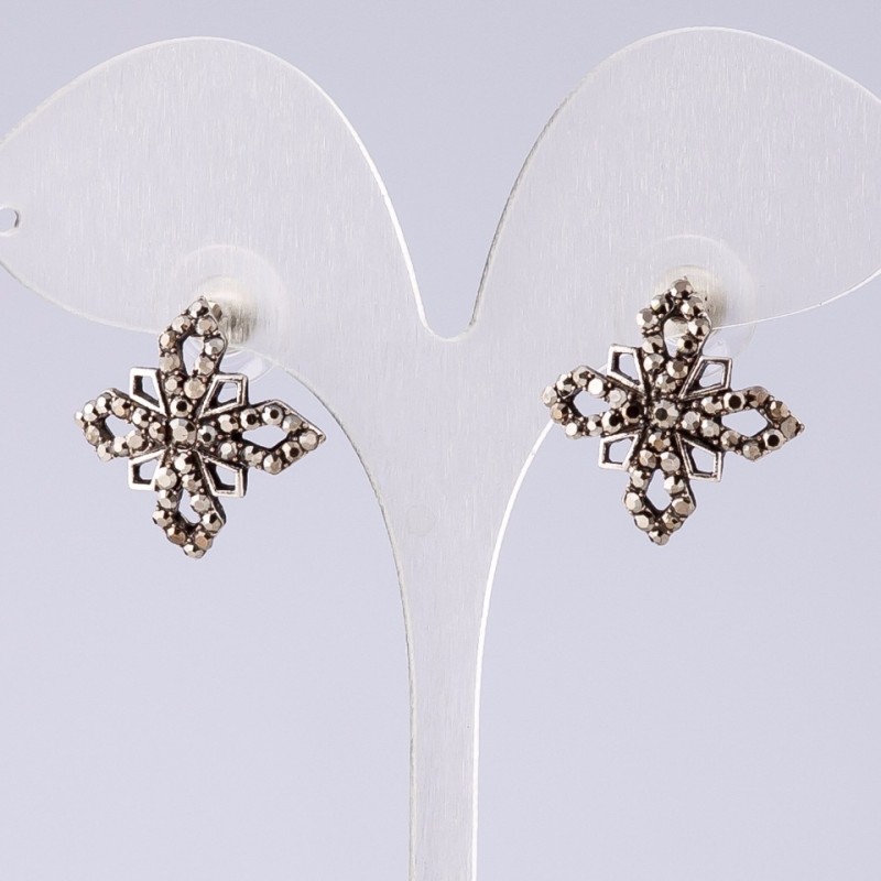 Boucles d'oreilles façon « argent goutte », diamètre 2 cm
