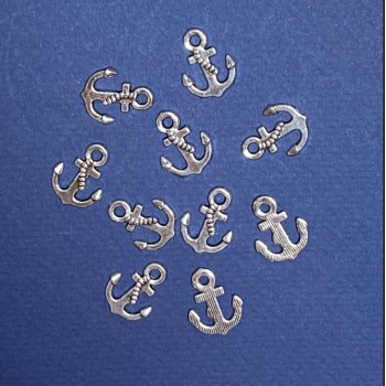 Fourniture pendentif ancre, longueur 17×13 mm d1-1, 5 mm, emballage 20 g + 5 pièces