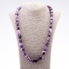Collier «Midi» en améthyste naturelle, diamètre 10-26 mm, longueur 65 cm