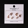 (5 mm) Boucles d'oreilles à clous lettres LUCK et strass doré