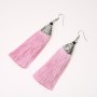 Boucles d'oreilles à franges «Almina» roses, longueur 10 cm