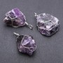 Pendentif en tressage métallique avec améthyste 2,5×3,5 cm (±)
