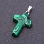 Pendentif croix en malachite pressée 18×27 mm