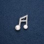 Broche musicale en solde «Note» 30 × 34 mm couleur argent