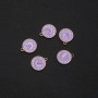 Pendentif «Horloges» émaillé violet 14×17 mm, conditionné en 5 pièces
