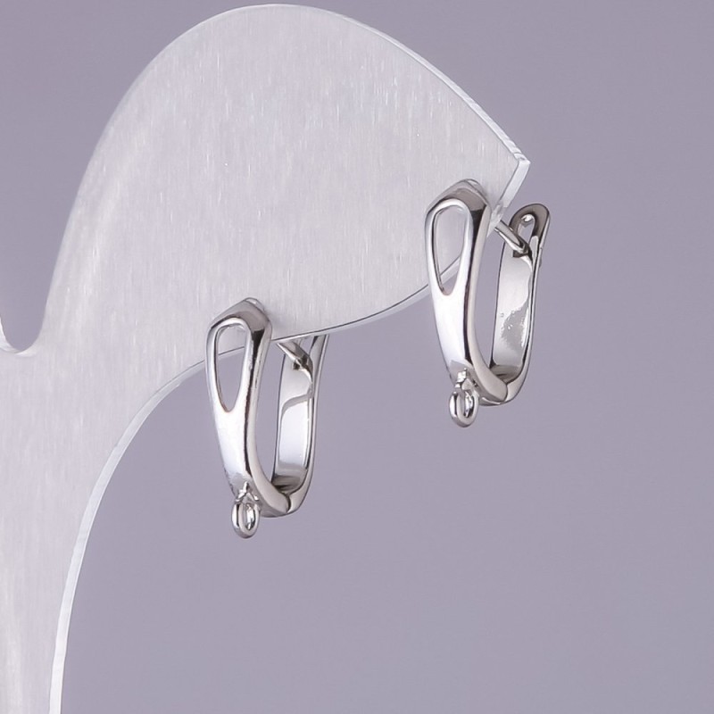 Crochets pour boucles d'oreilles couleur argent 17×5 mm