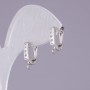 Crochets d'oreille 14 × 3 mm avec bande de strass