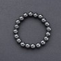 Bracelet en hématite, perles lisses sur élastique, diamètre 8 mm