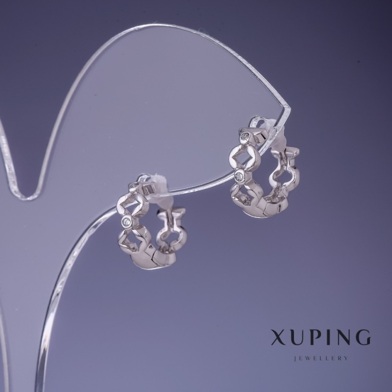 Boucles d'oreilles Xuping 4,5×12 mm rhodié
