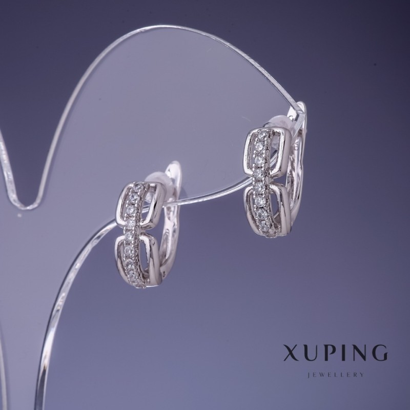 Boucles d'oreilles Xuping 6×14 mm rhodié