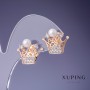 Boucles d'oreilles Xuping « Couronne » 18 × 15 mm dorure 18K