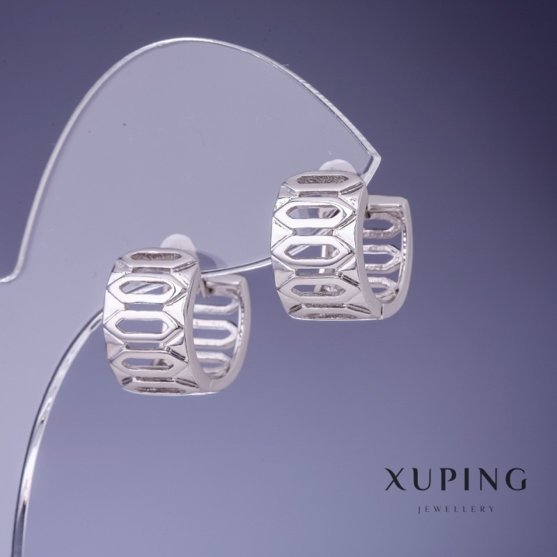 Boucles d'oreilles Xuping rhodié 14 × 9 mm