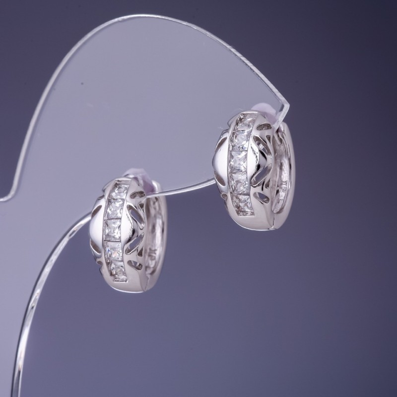 Boucles d'oreilles Xuping rhodium 8×15 mm