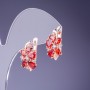 Boucles d'oreilles à cristaux rouges 19×10 mm