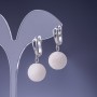 Boucles d'oreilles en corail éponge blanc Élégant, diamètre 14 mm