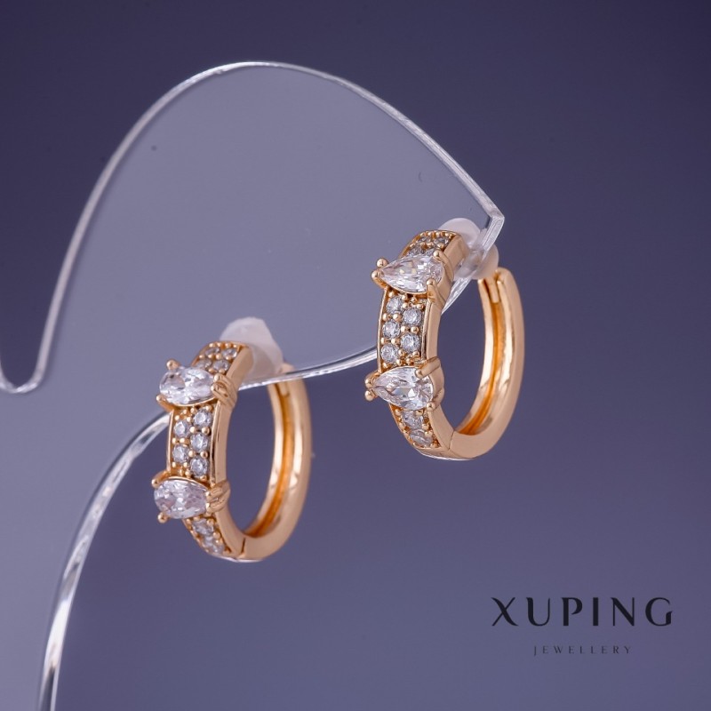 Boucles d'oreilles Xuping 16 × 5 mm dorure 18K