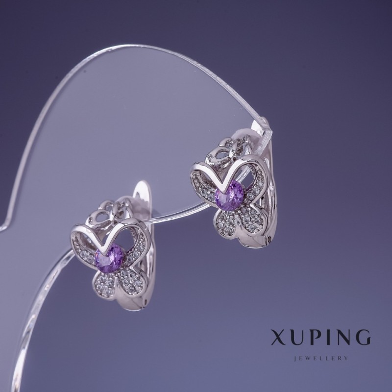 Boucles d'oreilles Xuping 15 × 11 mm plaqué rhodium